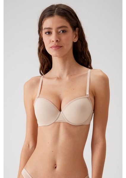 2'li Ekonomik Paket Siyah-Ten 6010 Madrid Balenli Dolgusuz Micro T-Shirt Sütyen Seti Slip Hediyeli fiyatları