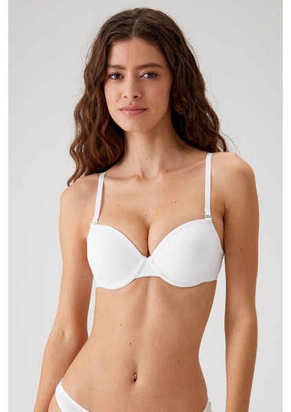 2'li Ekonomik Paket Siyah-Beyaz 6015 Milan Push Up Dolgulu Micro T-Shirt Sütyen Seti Slip Hediyeli fiyatları