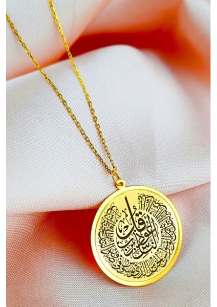 925 Ayar Gümüş Gold Kaplama Nas Süresi Kolye 201021978