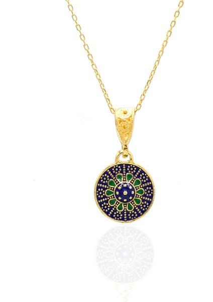 Mardin Hasırı Altın Kaplama 925 Ayar Gümüş Kolye 201022004