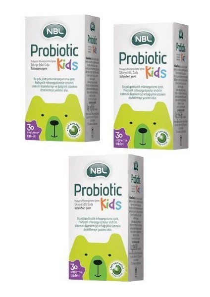 Probiotic Kids 30 Çiğneme Tableti 3'lü