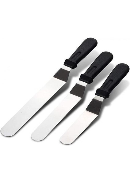 Açılı Pasta Spatulas - 3pcs Açılı Pasta Spatula Açılı Buzlanma Paleti Kepçe Veya Mutfak Spatula Paslanmaz Çelik Için Pasta Dekorasyon Seti (Yurt Dışından)