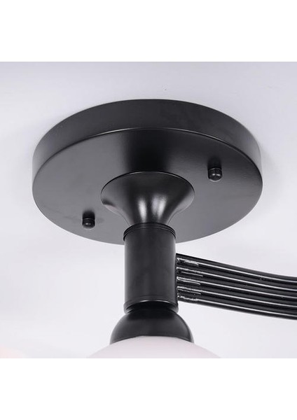 Amerikan Yemek Odası Lamba 220 V Ferforje LED Yatak Odası Avize Basit Oturma Odası Tavan Lambası Avrupa Tarzı 4 Kafa Çalışma Lambası Çapı Olmadan (Yurt Dışından)