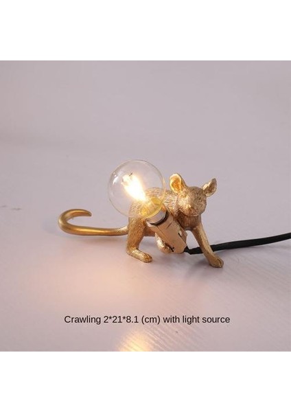 Seletti Morden Fare Masası Lambaları LED Başucu Masa Lambası Ev Yatak Odası Için Dekorasyon Art Deco Sıçan Gece Işıkları Ab / Au / Abd / Ingıltere Fiş (Yalan Gold) (Yurt Dışından) fırsatları