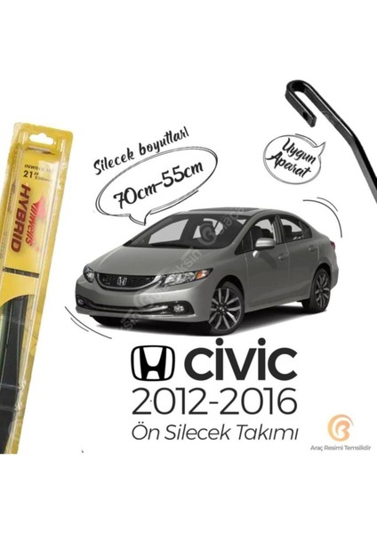 Honda Civic Fb7 Silecek Takımı (2012-2016) Inwells Hibrit