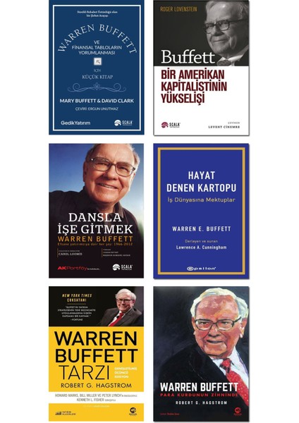 - Hayat Denen Kartopu + Dansla İşe Gitmek + Warren Buffett Tarzı + Para Kurdunun Zihninde + Bir Amerikan Kapitalistinin Yükselişi + Finansal Tabloların Yorumlanması / 6 Kitap Set