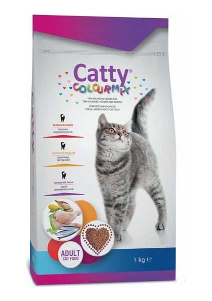 Color Mix Renkli Yetişkin Kedi Maması 1 kg