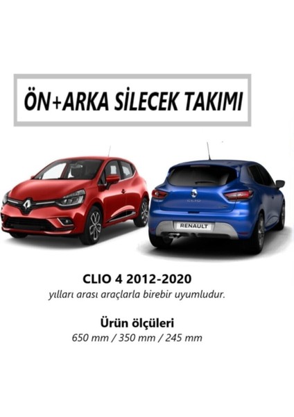 Renault Clio 4 Ön+Arka Muz Silecek Takımı (2012-2019)