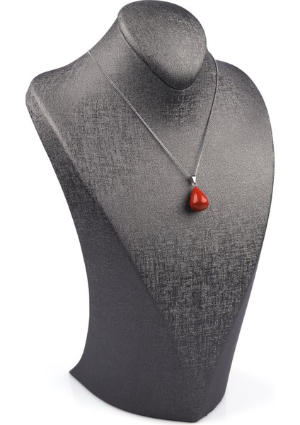 Red Jasper Doğal Taş Damla Model Kolye fiyatları