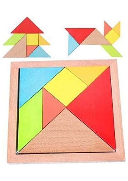Wooden Toys Doğal Ahşap Eğitici Oyuncak 7 Parça Orta Tangram indirimleri