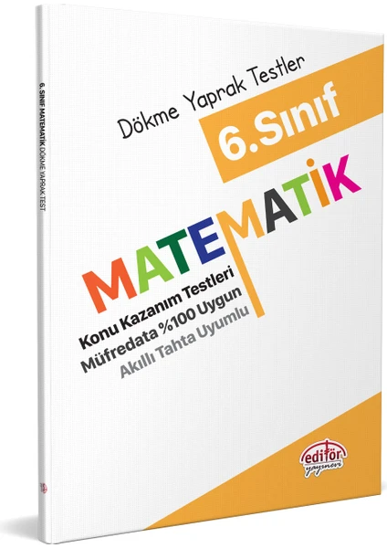 Editör Yayınları 6. Sınıf Matematik Konu Kazanım Testleri