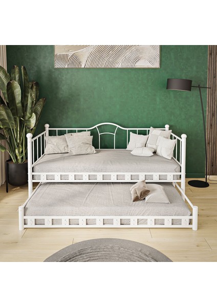 Kamelya Yavrulu Daybed Sedir Beyaz Karyola 90X190 fiyatları