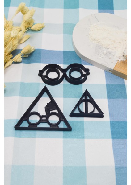 Harry Potter Şapka Golden Snitch Şimşek Kravat Figürlü Kurabiye Kalıbı Seti