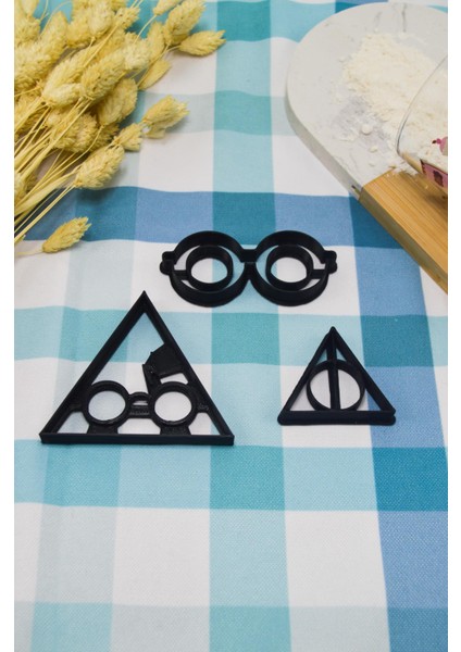 Harry Potter Şapka Golden Snitch Şimşek Kravat Figürlü Kurabiye Kalıbı Seti