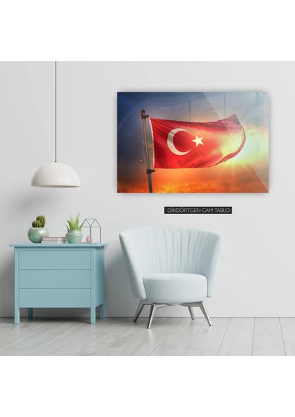 Türk Bayrağı Cam Tablo