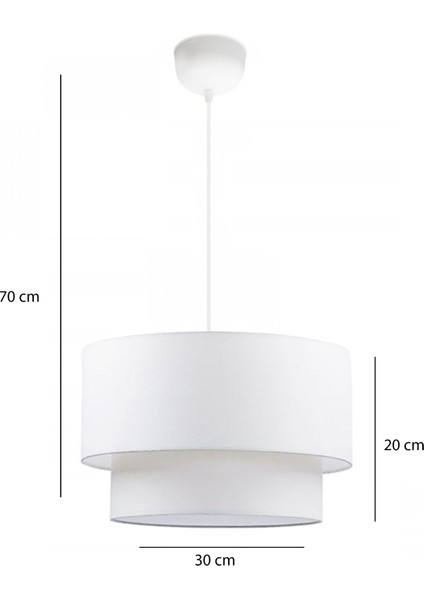 Deko Pasta Beyaz Kumaş Tekli Sarkıt Avize modelleri