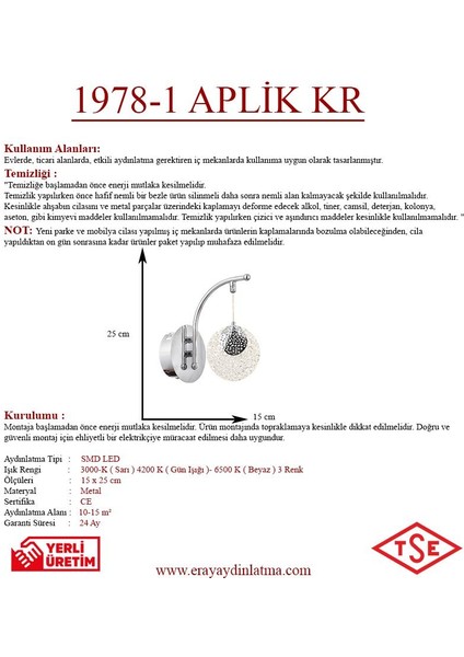 1978-1 Aplik Krom fiyatları