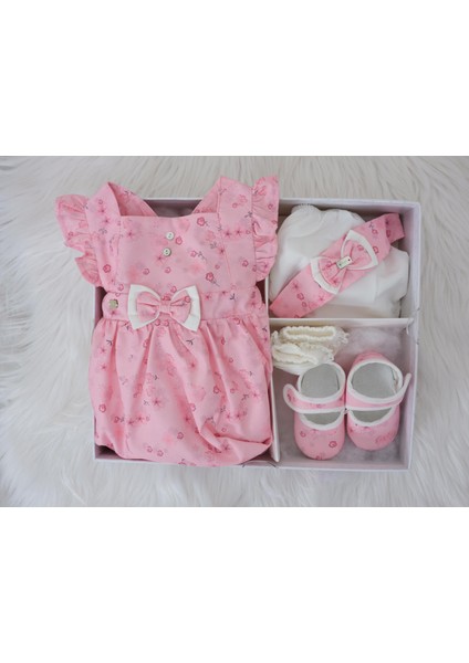 Patik Bandana Çorap Külot Kız Bayramlık Elbise Kutulu 5'li Set Pembe 11727 fiyatları