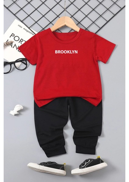 Çocuk Brooklyn Baskılı Alt - Üst Eşofman Takımı