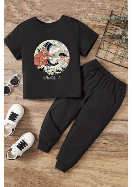 Çocuk Kanagawa Oki Nami Ura Alt - Üst Eşofman Takımı