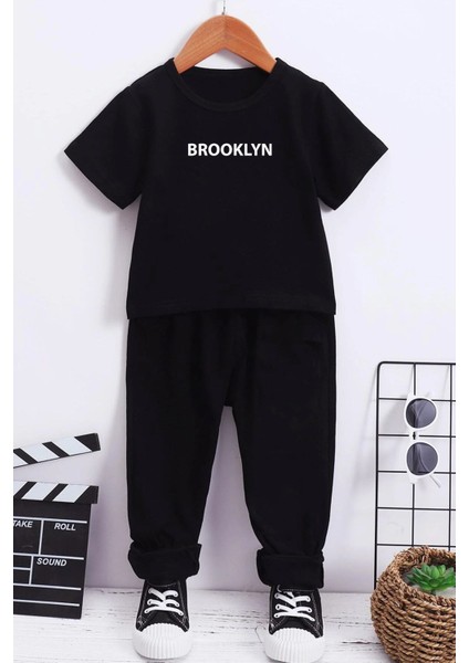 Çocuk Brooklyn Baskılı Alt - Üst Eşofman Takımı