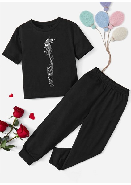 Çocuk Butterfly Song Baskılı Alt - Üst Eşofman Takımı