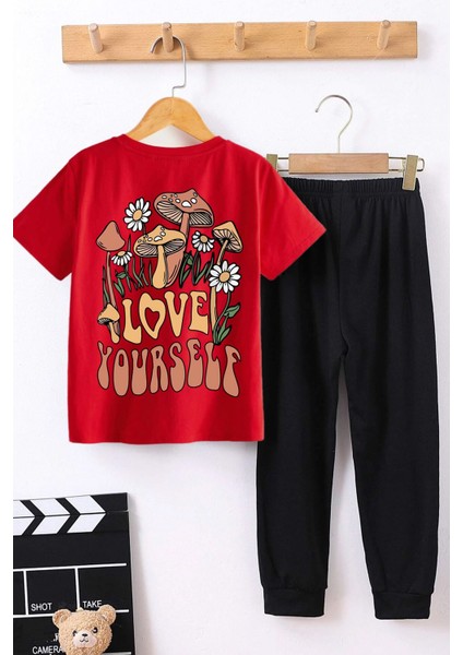 Çocuk Love Yourself Baskılı Alt - Üst Eşofman Takımı