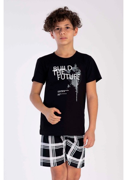 Pamuklu Erkek Çocuk Kısa Kol Şortlu Pijama Takım
