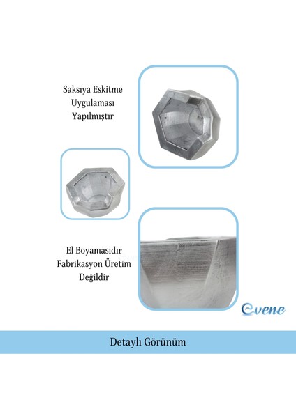 Ahşap Ayaklı Beton Saksı Büyük Boy 1 Adet Önü Açık Model