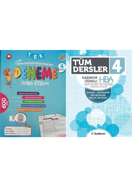 Tek 4. Sınıf Fasikül Deneme & Tudem 4. Sınıf Tüm Dersler Hba