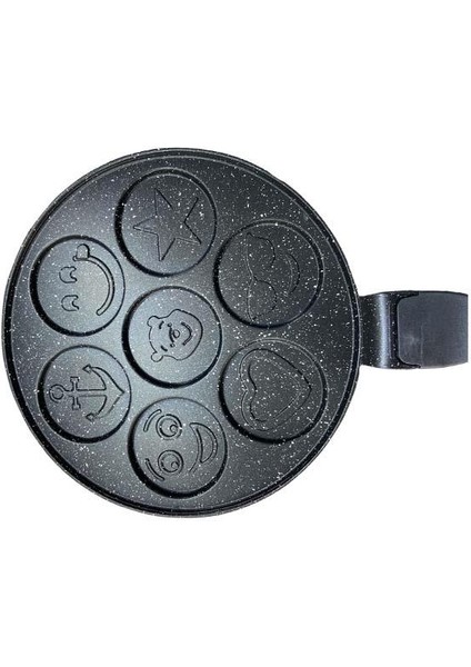 Pankek Tavası Emoji Pankek Tavası 7 Figürlü Granit Döküm