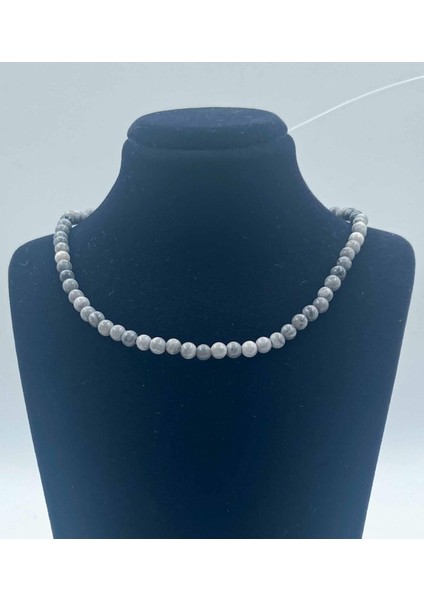 Jasper Doğal Taş Kolye 4 mm