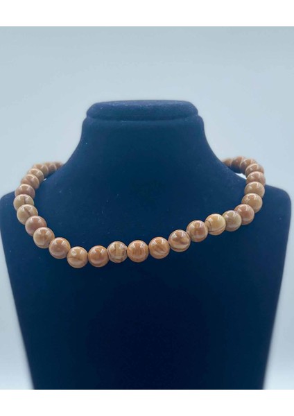 Jasper Doğal Taş Kolye 8 mm