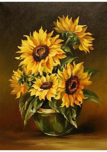 Ayçiçekleri Pixart Sanat Elmas Mozaik Tablo Diamond Türkiye 50*68