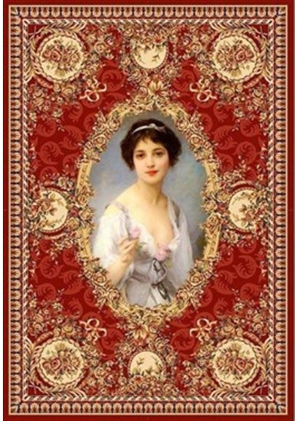 Çiçek Desen Içinde Kadın Pixart Sanat Elmas Mozaik Tablo Diamond Türkiye 50*73