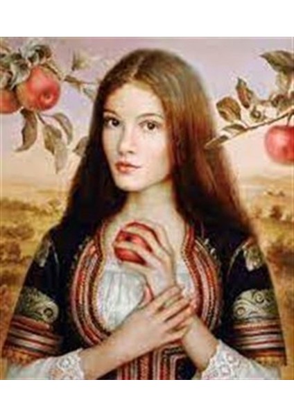 Elma Ağaçlarının Arasındaki Kadın Pixart Sanat Elmas Mozaik Tablo Diamond Türkiye 48*55