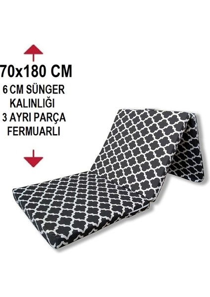 Katlanır Yer Yatağı ve Tek Kişilik Sünger Katlanır Minder Yatak 70X180 cm 6 cm Büyük Karaçatı