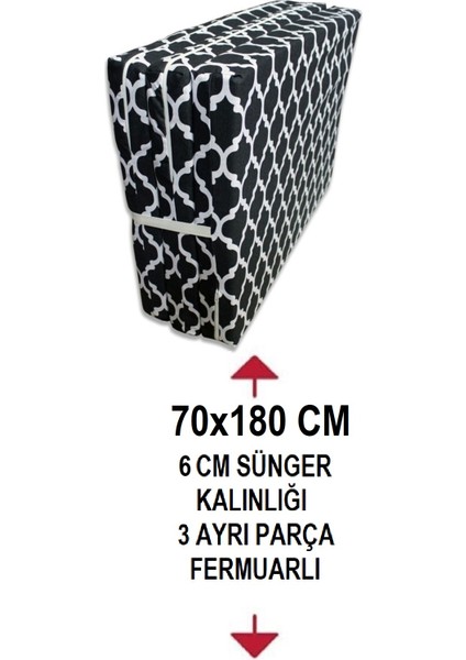 Katlanır Yer Yatağı ve Tek Kişilik Sünger Katlanır Minder Yatak 70X180 cm 6 cm Büyük Karaçatı