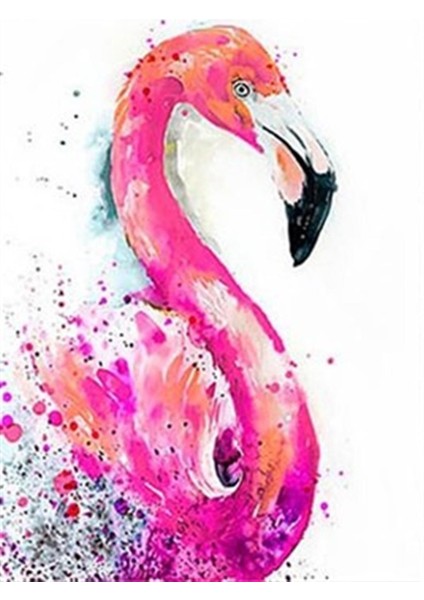 Flamingo Çizimi Pixart Sanat Elmas Mozaik Tablo Diamond Türkiye 39*52