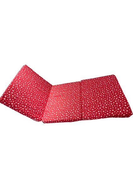 Tek Kişilik Katlanır Yer Yatağı Sünger Yatak Kırmızı Yıldız 80X180 Cm-6 cm