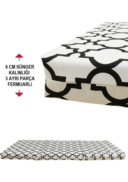 Katlanır Minder Yer Minderi Minder 80X180 Alaçatı 8 cm