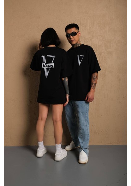 Vans Yazılı Ön ve Arka Baskı Detaylı Company Penye Oversize Beyaz Tişört fiyatları