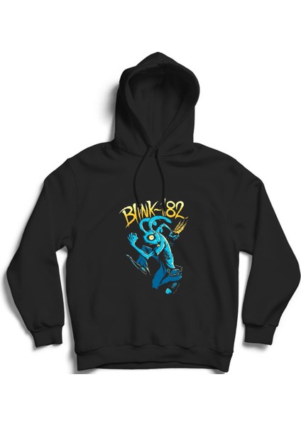 BLINK-182, Blue Rabbit, Rock Metal Kapüşonlu Sweatshirt Hoodie