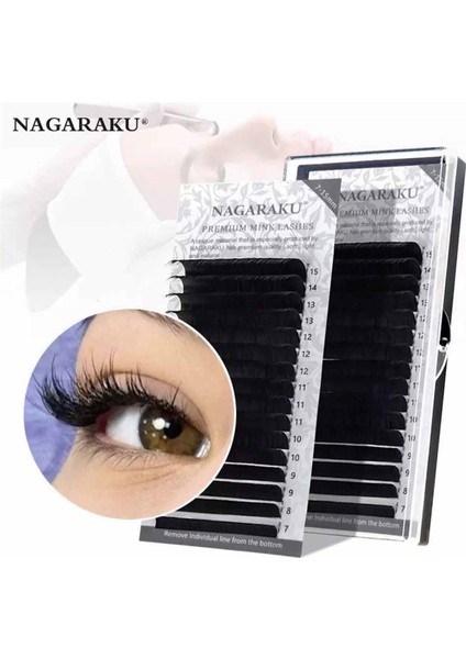 0,15 Kalınlık D Kıvrım Mix İpek Kirpik 7-15 mm Boy Aralığı