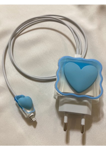 Apple Yeni Nesil Şarj Başlık ve Kablo Koruyucu Seti Blue Lovelytasarımlı fiyatları
