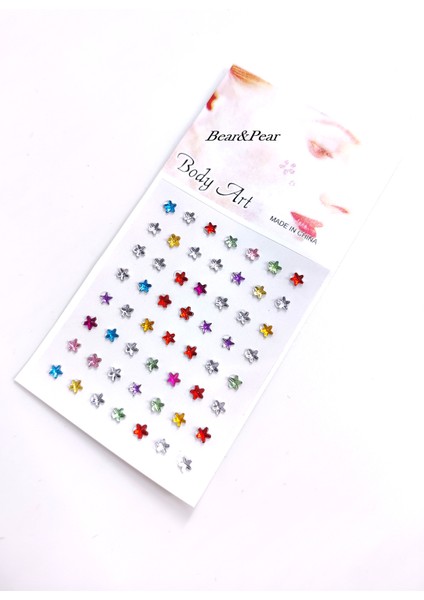 Renkli Yıldız Yüz ve Vücut Taşı Face Gems 56 Parça fiyatları