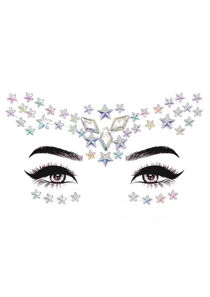 Holografik Yıldız Yüz ve Vücut Taşı Face Gems