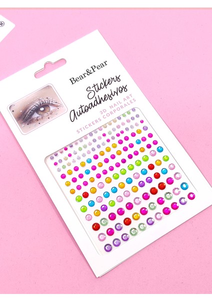 Işıltılı Kristal Vücut Makyaj Festival Yüz ve Tırnak Taşı 165 Adet Face Gems modelleri
