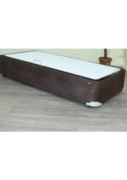 Baza Tay Tüy Kahverengi Silin Kumaş Model Metal Çelik Fırın Boya Iskelet 90*190 cm El Yapım