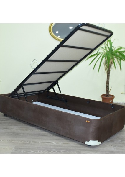 Baza Tay Tüy Kahverengi Silin Kumaş Model Metal Çelik Fırın Boya Iskelet 90*190 cm El Yapım